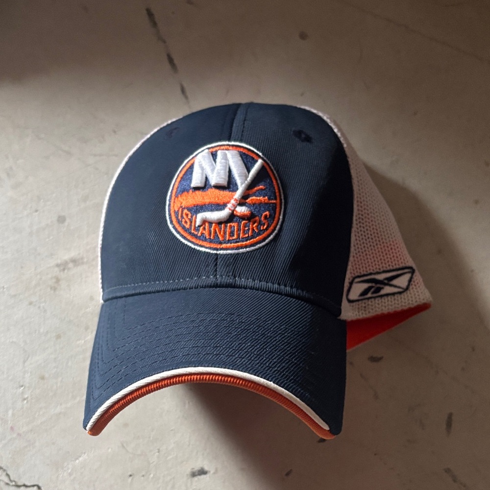Reebok Navy and White Cap with Orange Accents